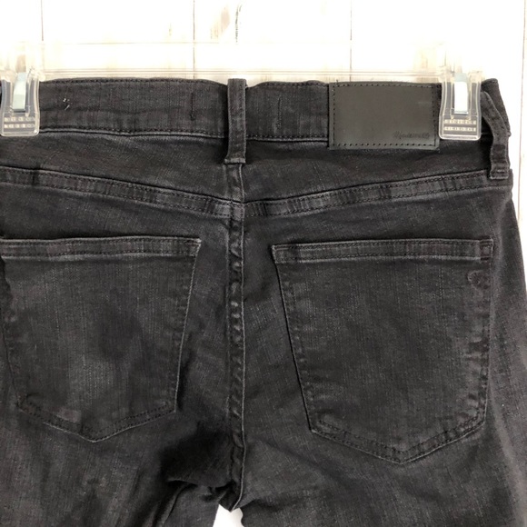 madewell 9” Mid Rise Button Fly Skinny Jeans Black - Picture 9 of 11